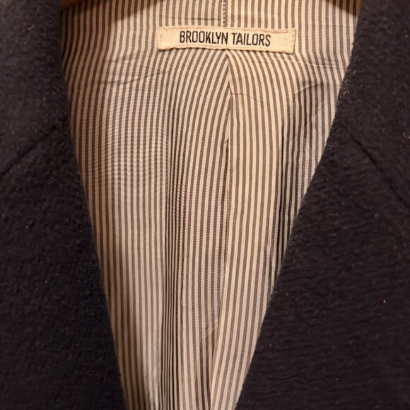 Brooklyn Tailors BKT75 Slim Fit Single Breasted Topcoat in Navy SZ M - Picture 5 of 6